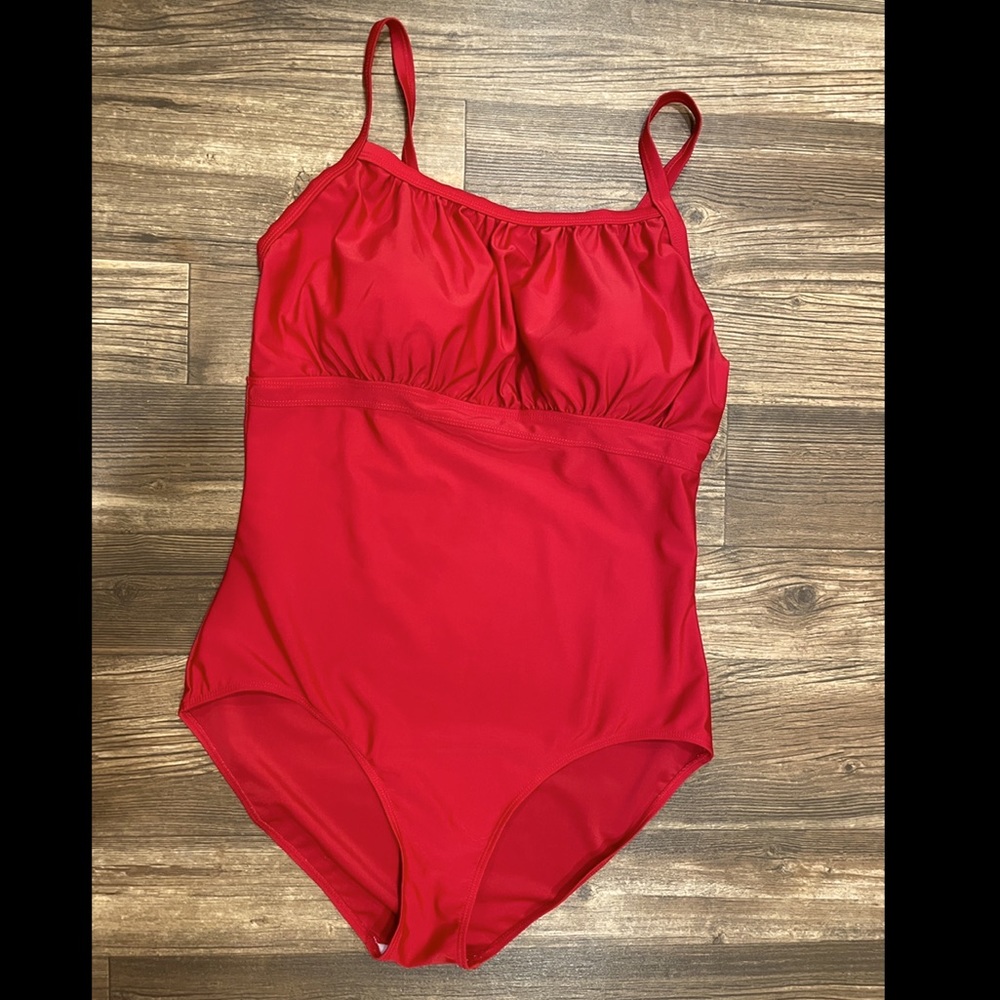 Castaways Red One Piece Swimsuit Bathing Suit Size 20W